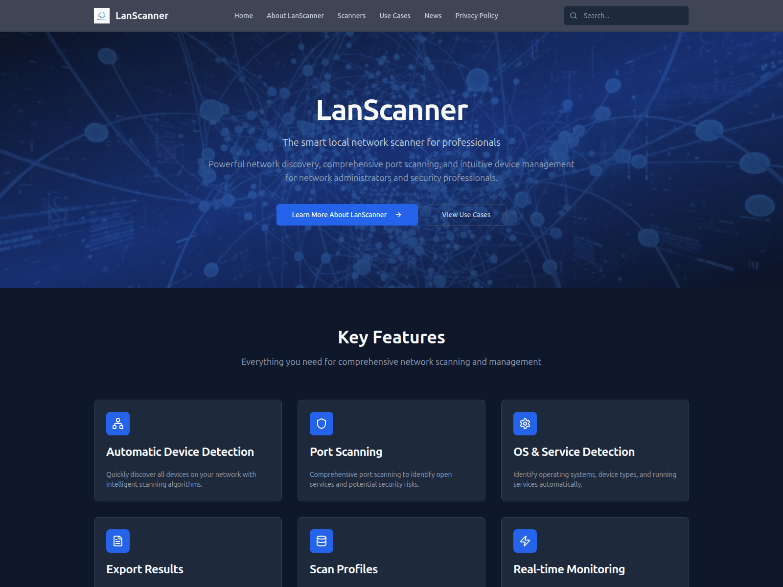 Screenshot of lanscaner.org