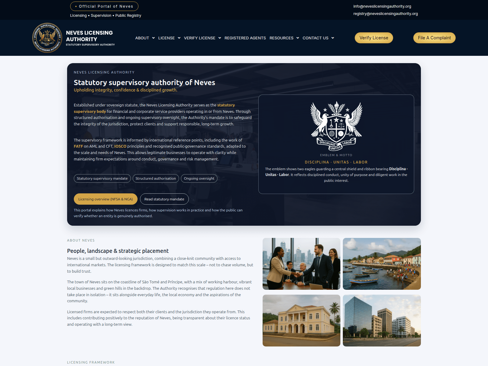 Screenshot of neveslicensingauthority.org