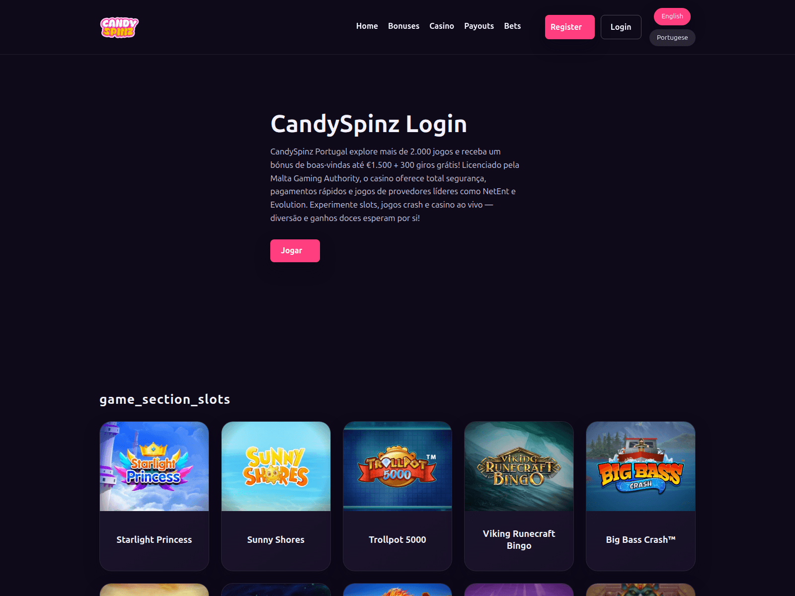 Screenshot of candyspinz.pro