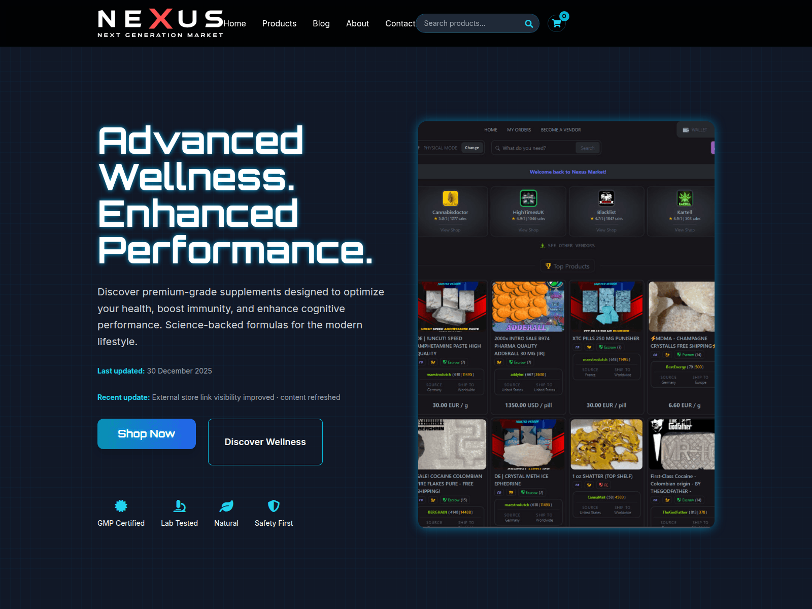 Screenshot of nexusdarkshop.sbs