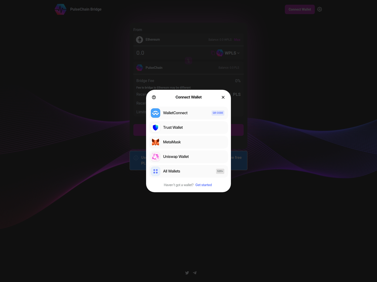 Screenshot of bridgepulsechain.site