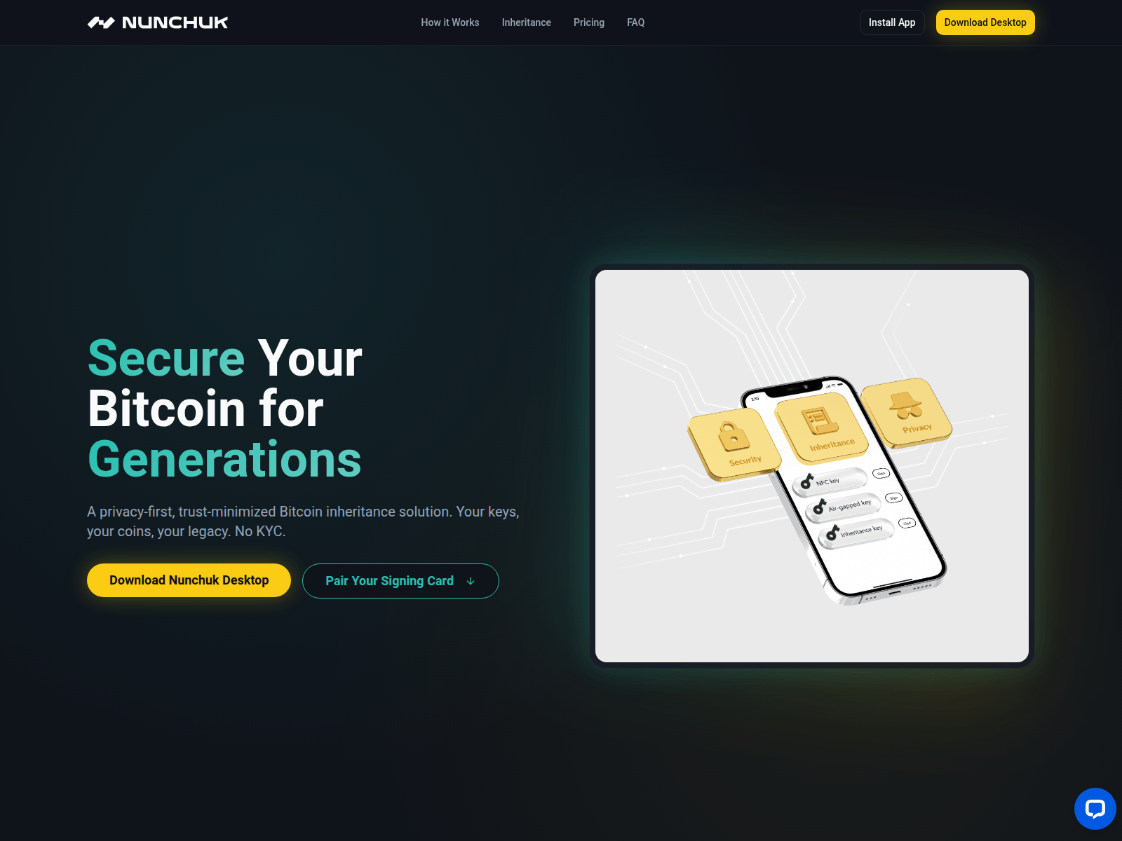 Screenshot of nunchukapp.store
