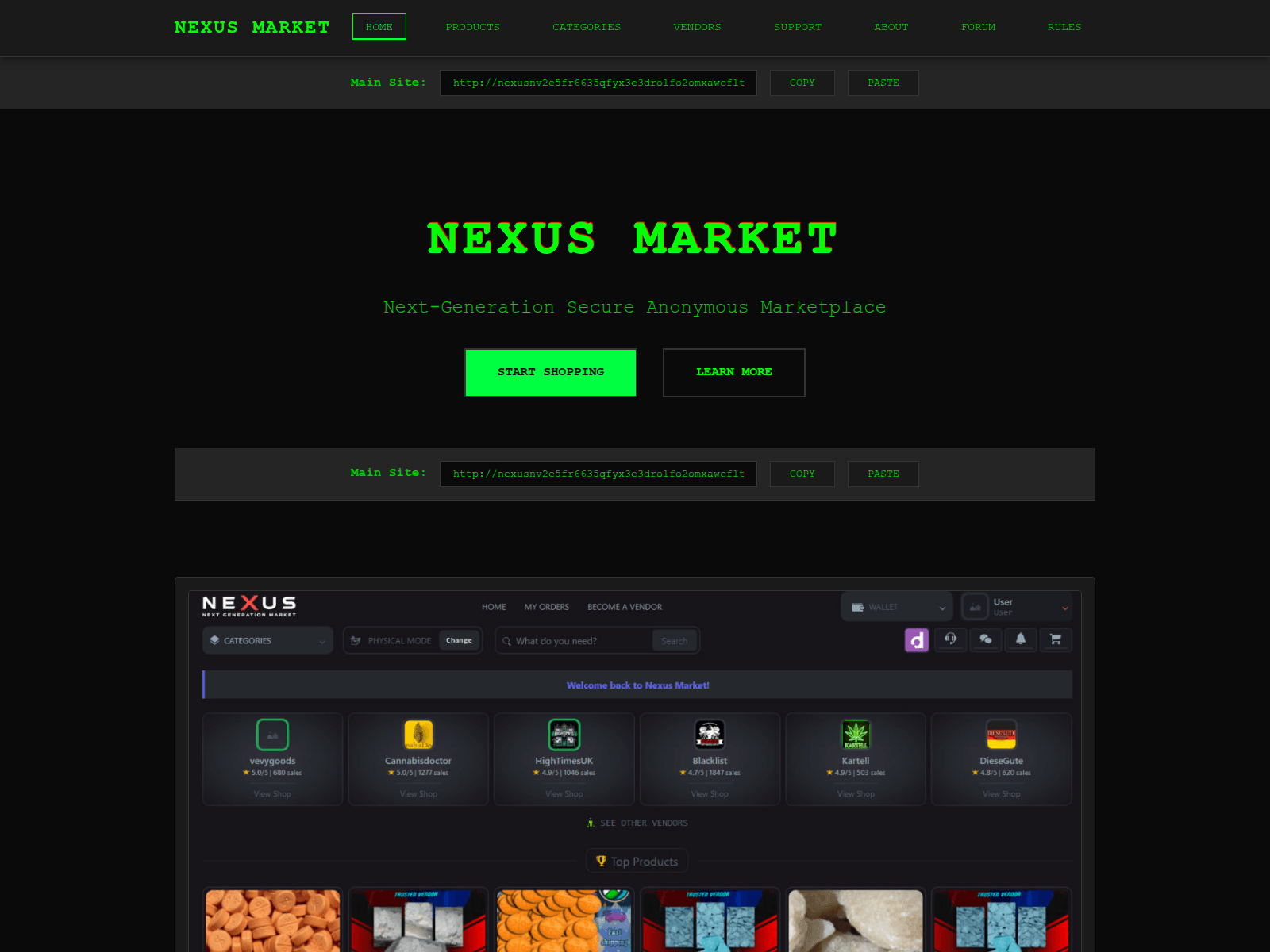 Screenshot of onionnexus.store