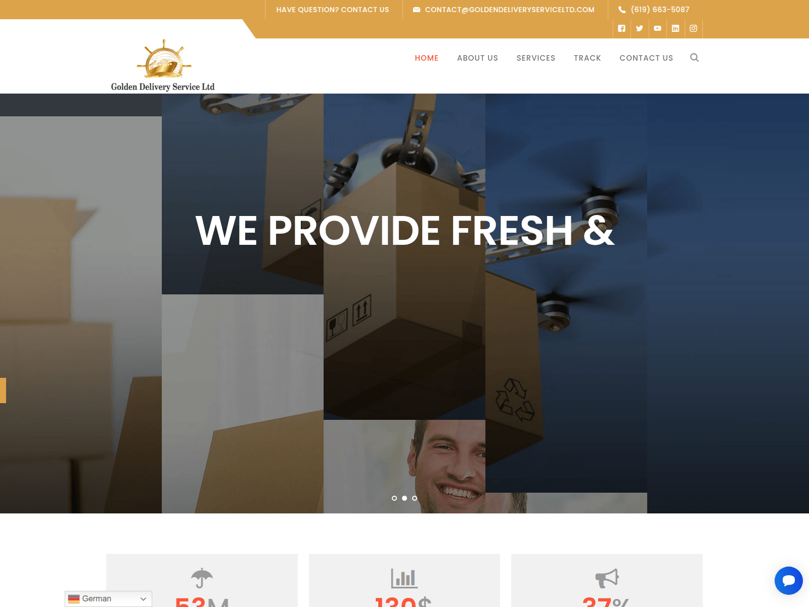 Screenshot of goldendeliveryserviceltd.com