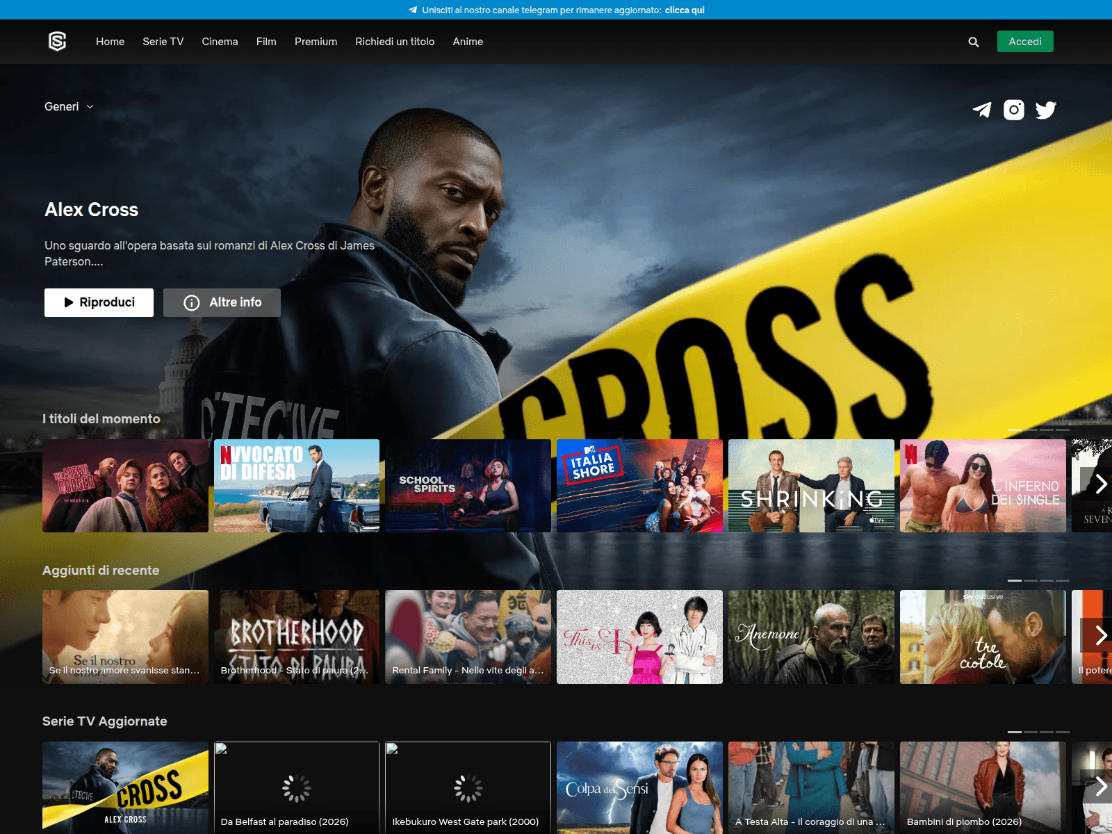 Screenshot of streamingcommunity.university