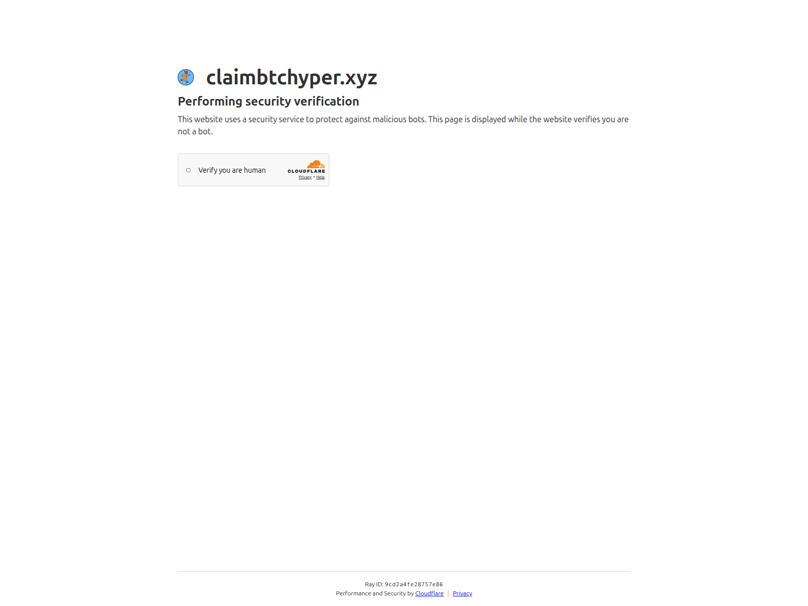 Screenshot of claimbtchyper.xyz