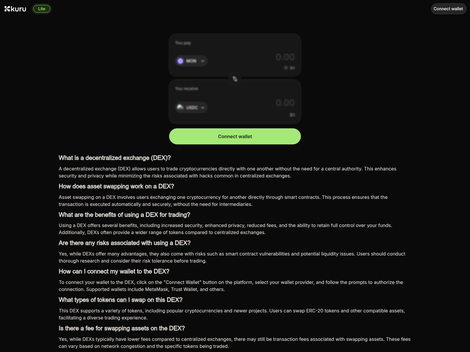 Screenshot of kurudex.xyz