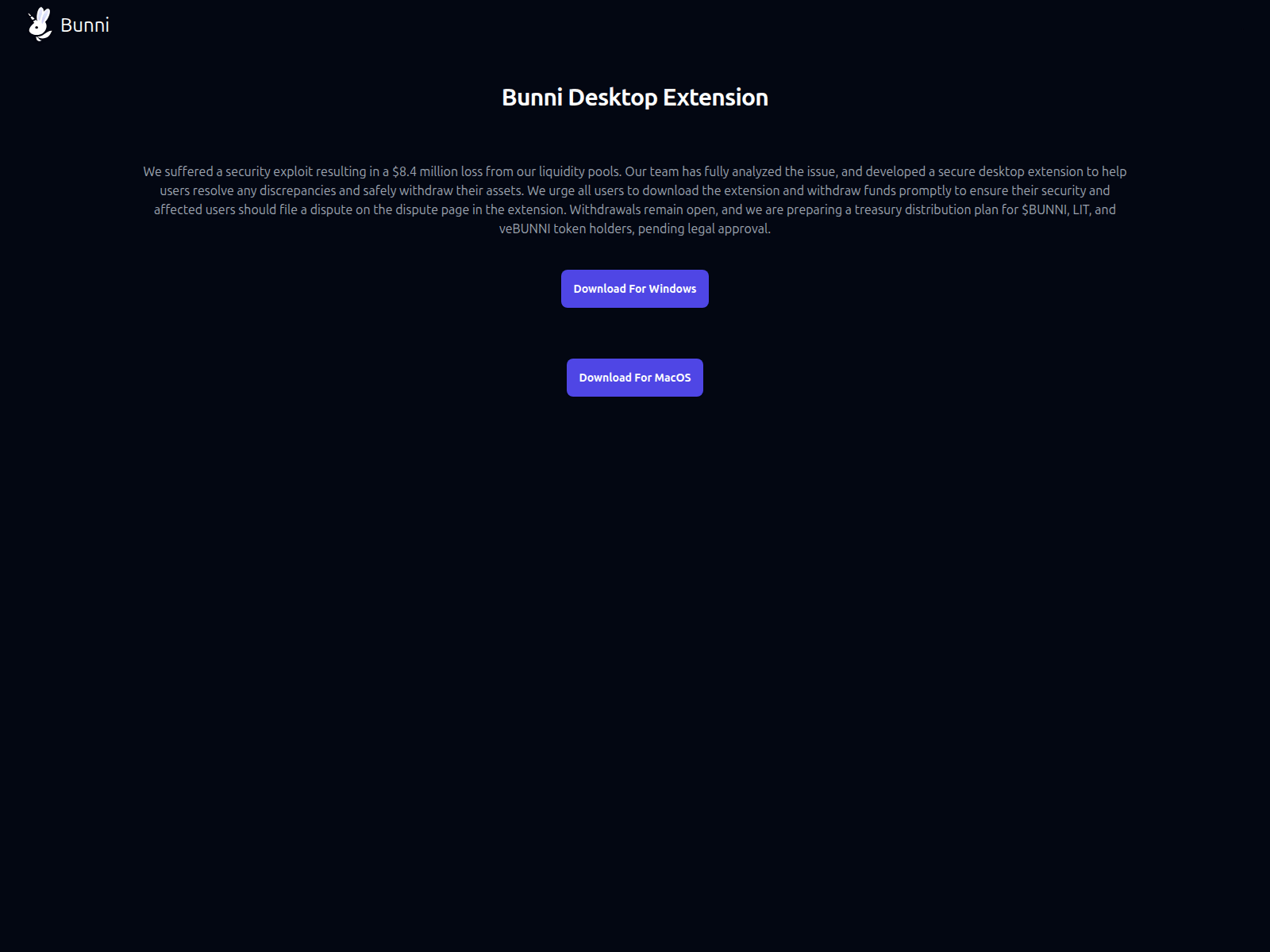 Screenshot of bunniextension.xyz