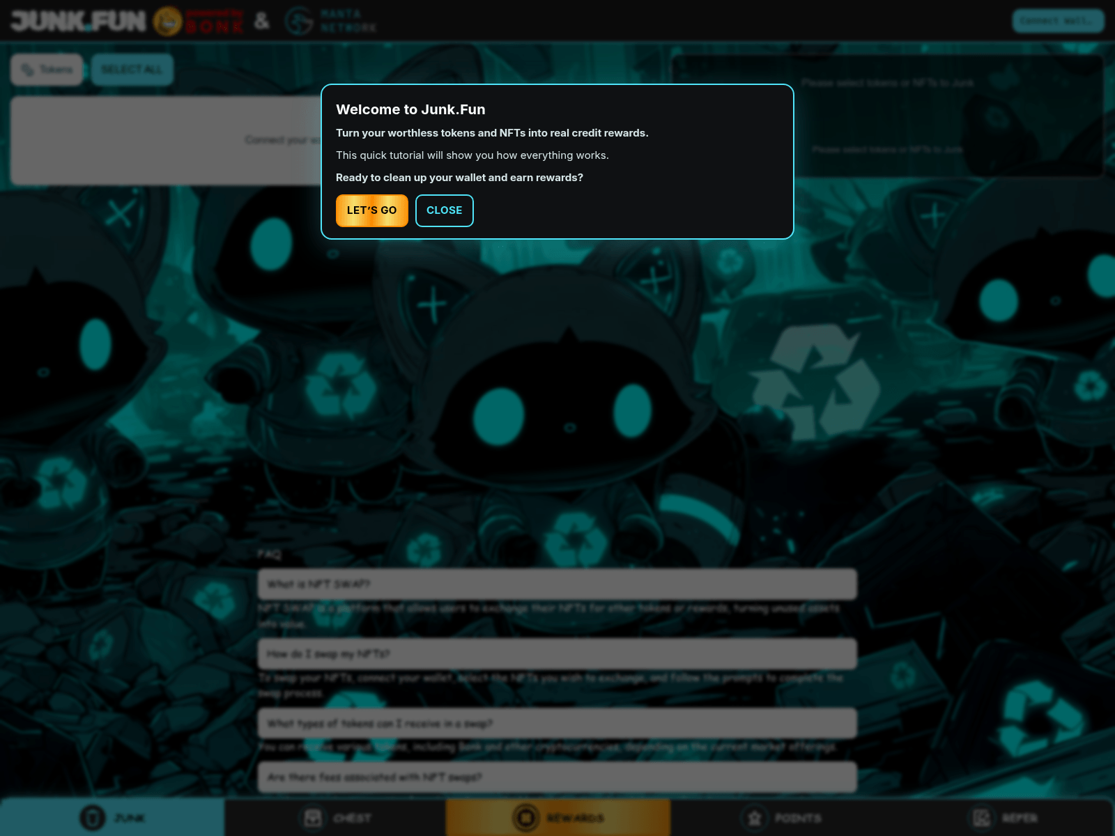 Screenshot of junkfun.xyz