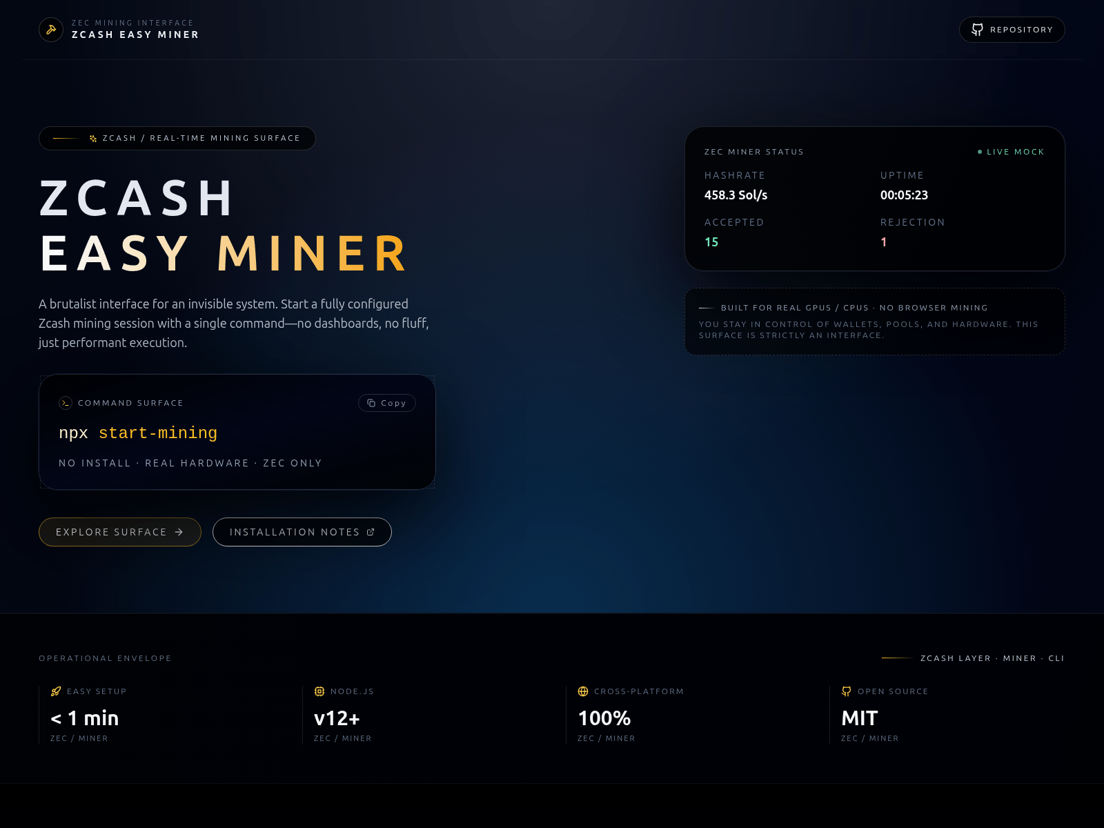Screenshot of minerkit.xyz
