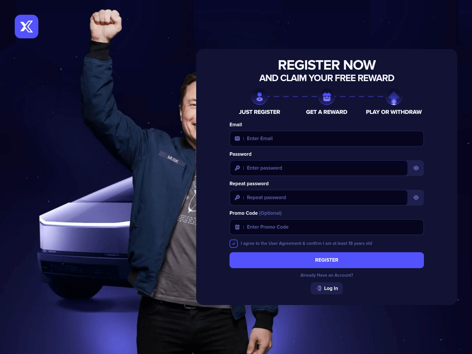Screenshot of mrelonlot.com
