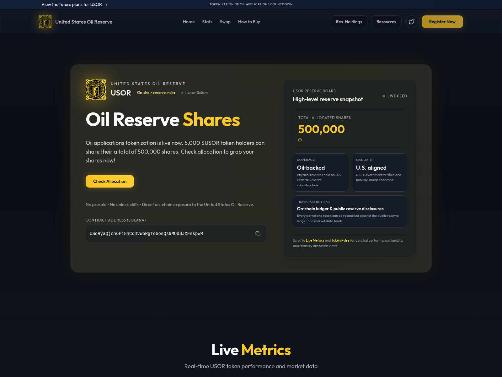 Screenshot of shares-usro.com