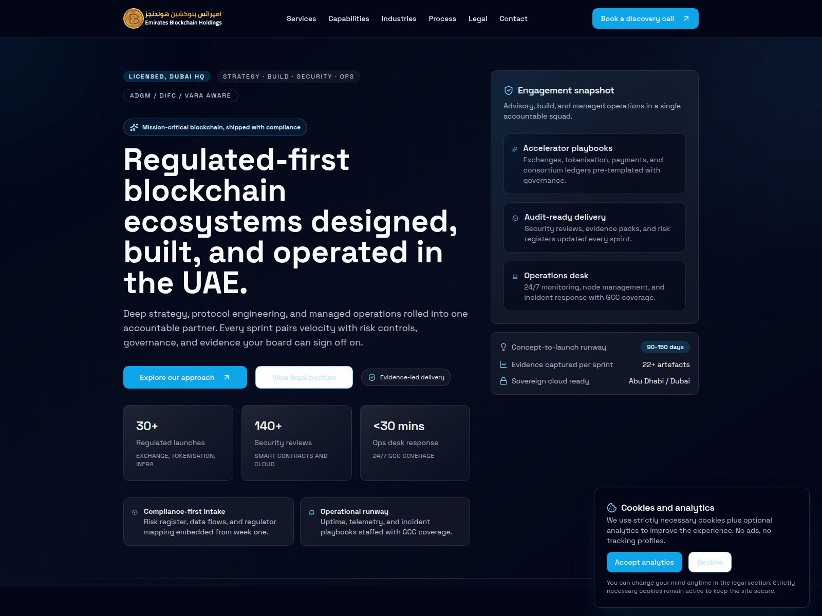 Screenshot of emirates-blockchain.com