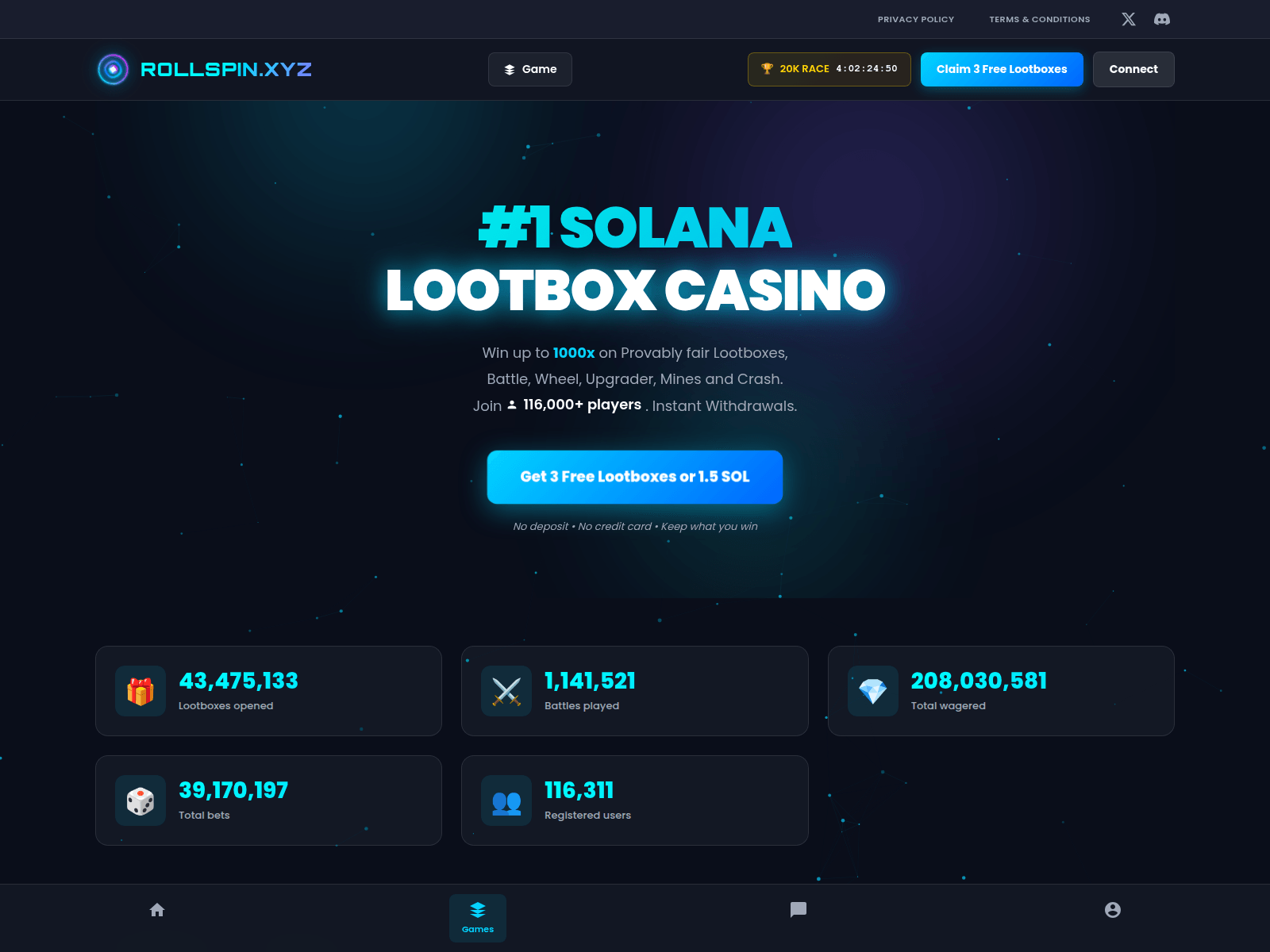 Screenshot of rollspin.xyz