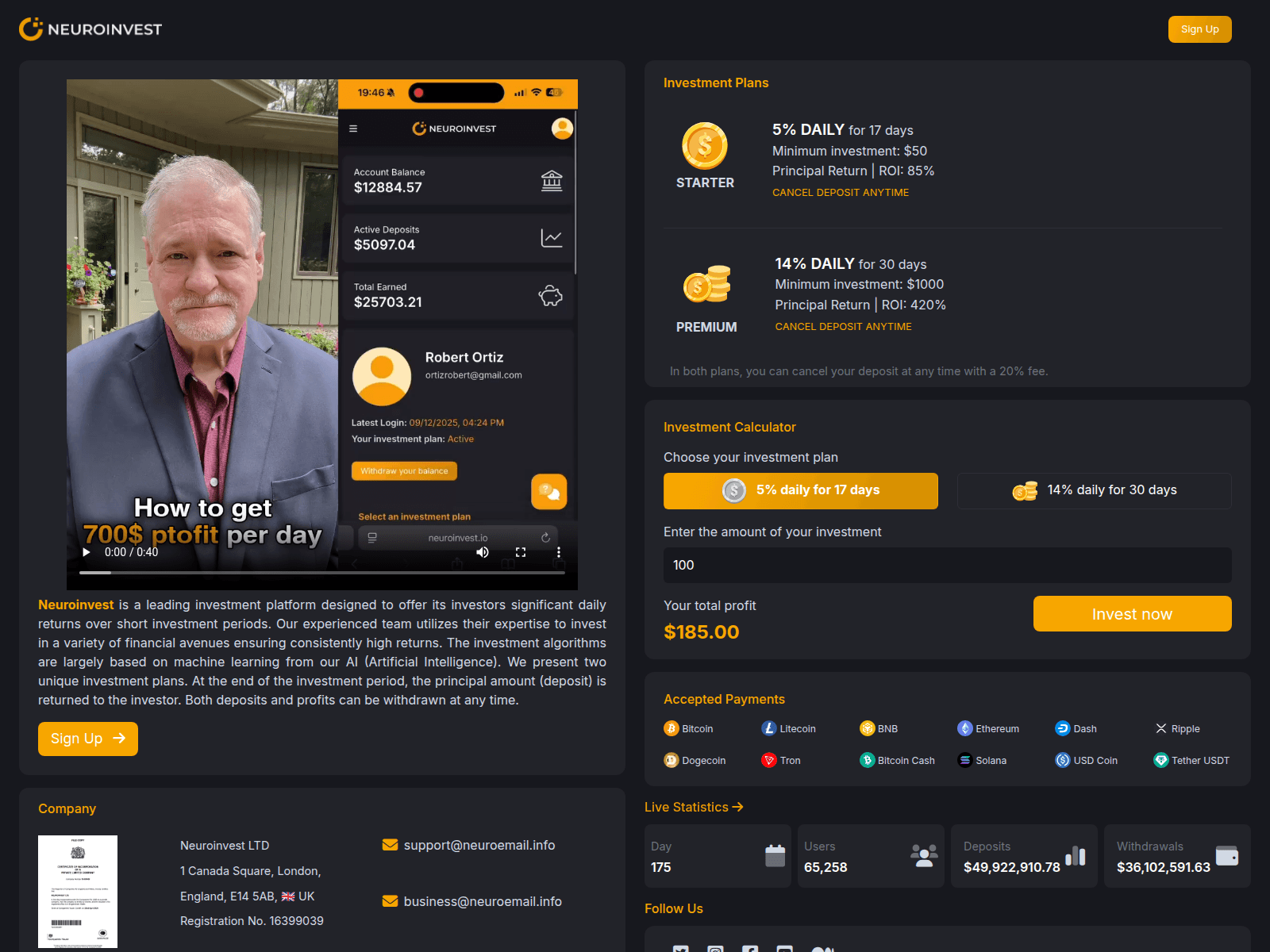 Screenshot of aineofinance.site