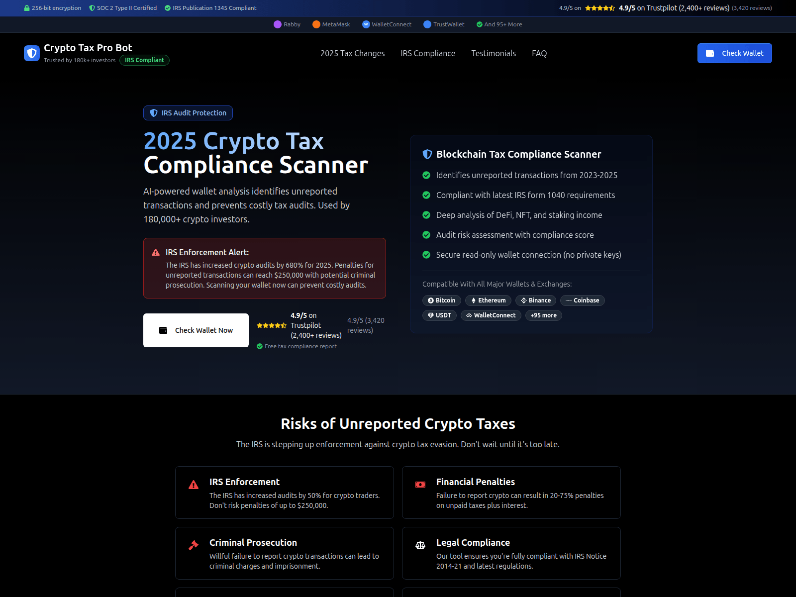 Screenshot of cryptamo.xyz