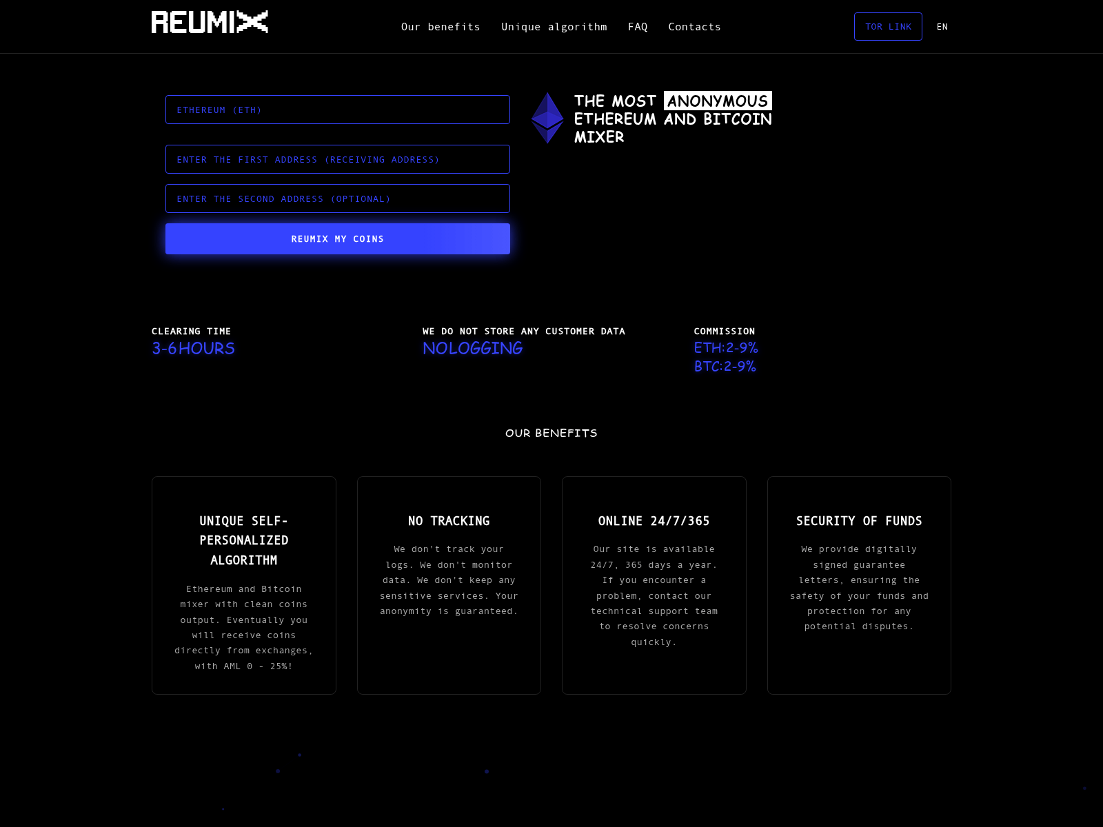 Screenshot of reumix.xyz