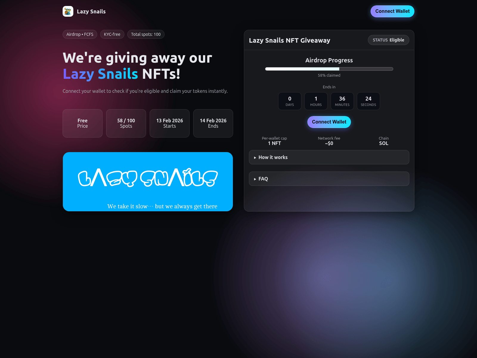 Screenshot of lazysnails.xyz
