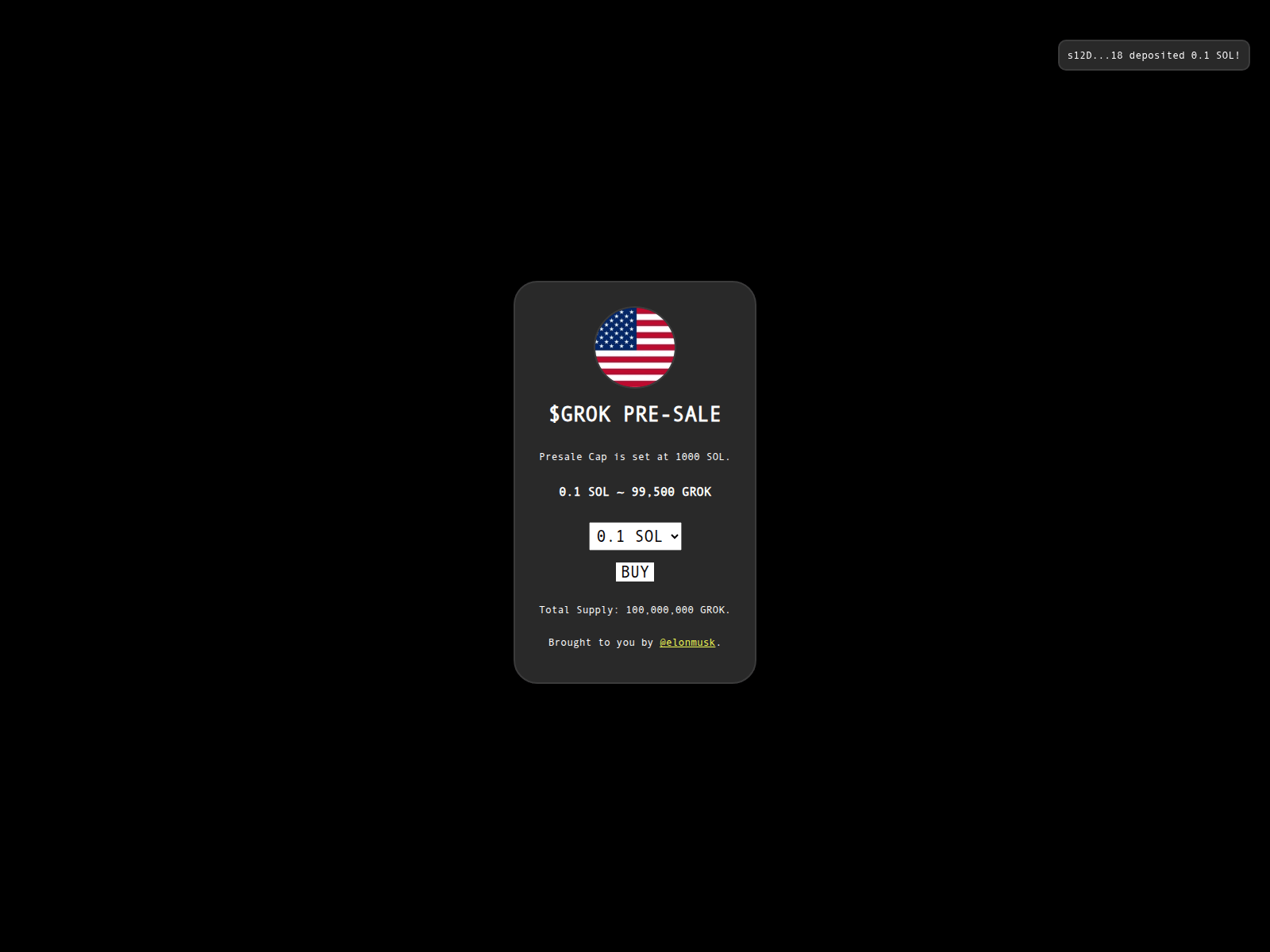 Screenshot of www-grok-presales.xyz