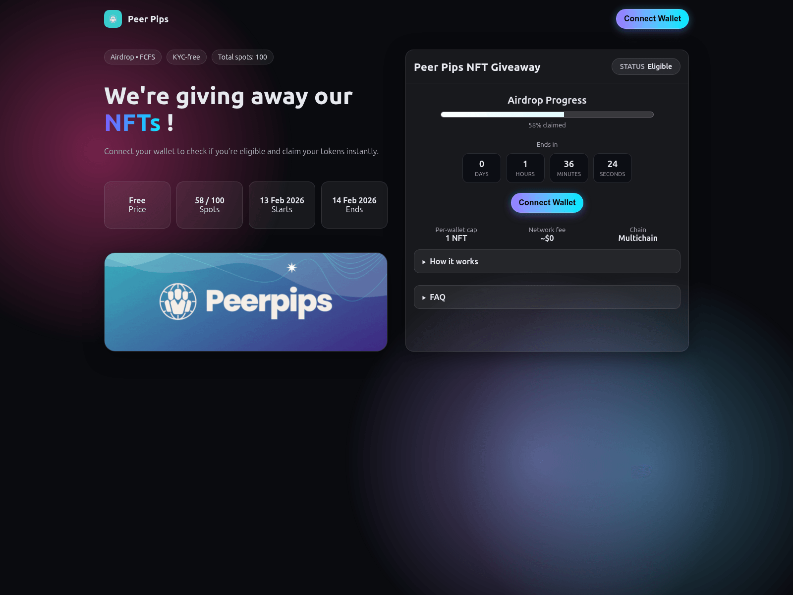 Screenshot of peerpips.xyz