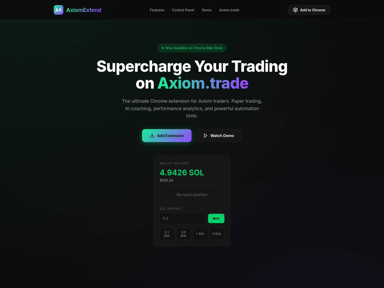 Screenshot of axiomextend.xyz