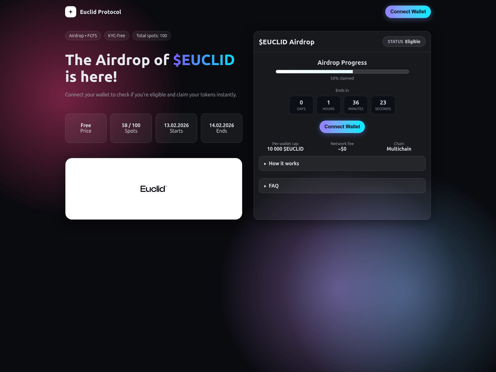 Screenshot of euciidprotocol.xyz