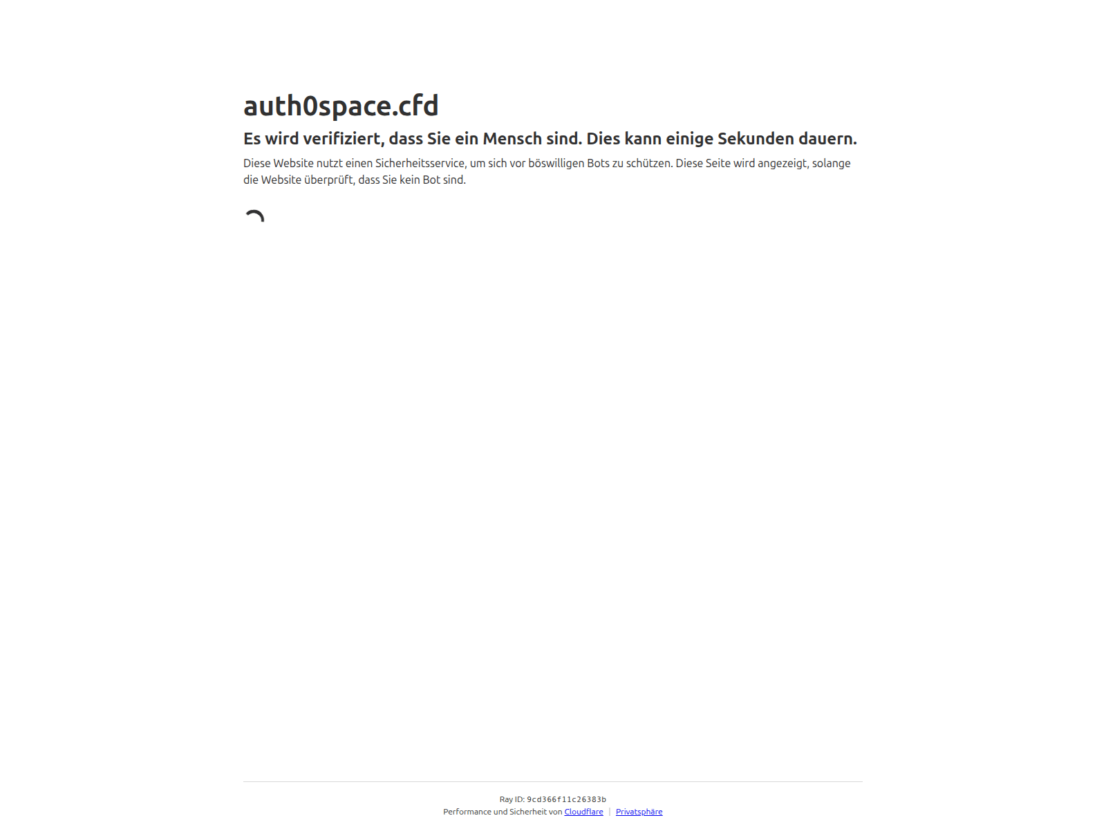 Screenshot of auth0space.cfd