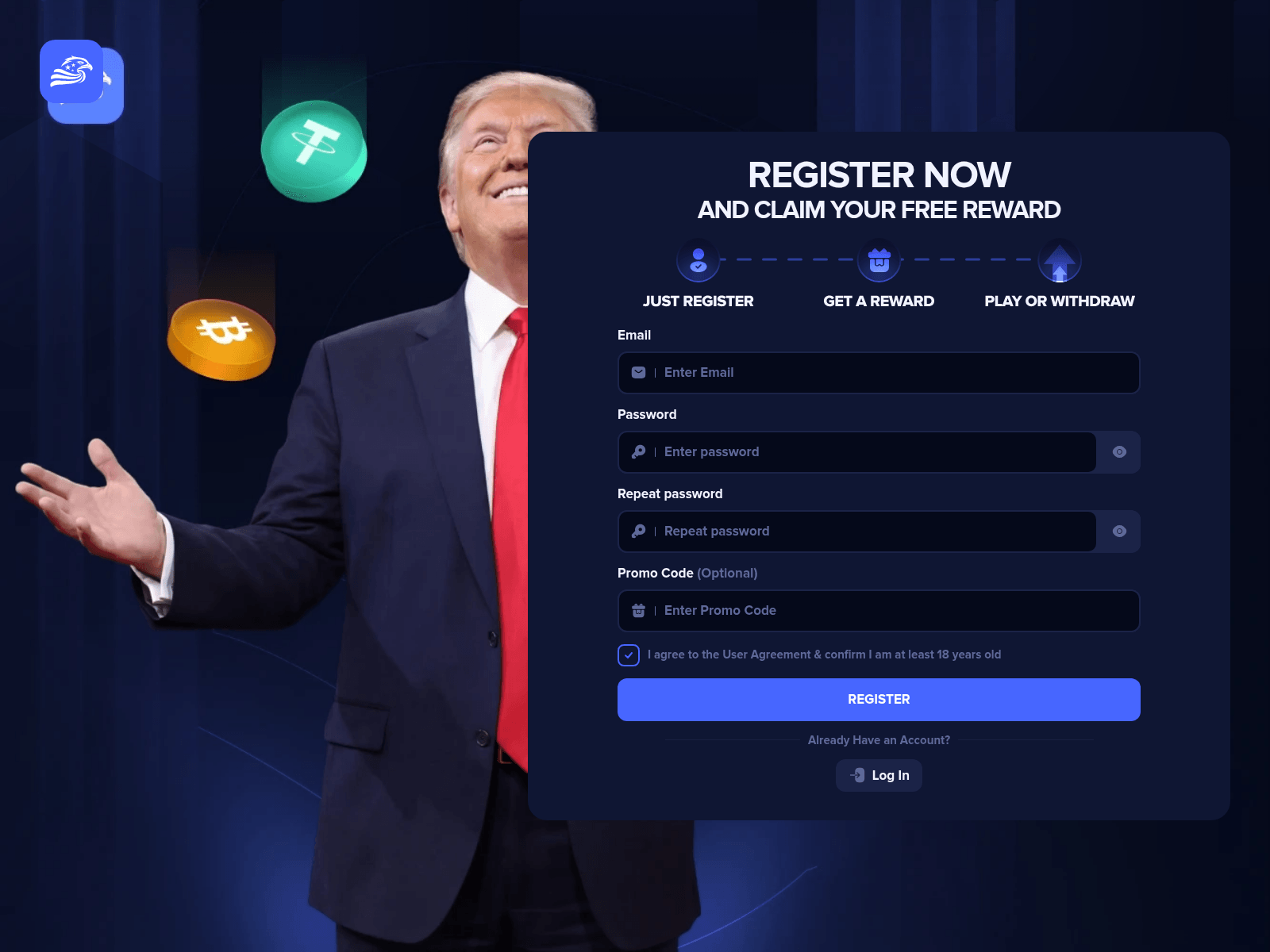 Screenshot of trump-win.club
