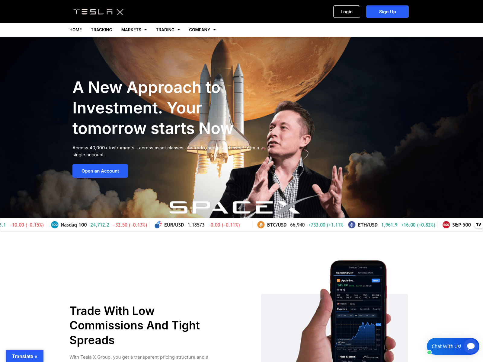 Screenshot of teslaxgroup.com