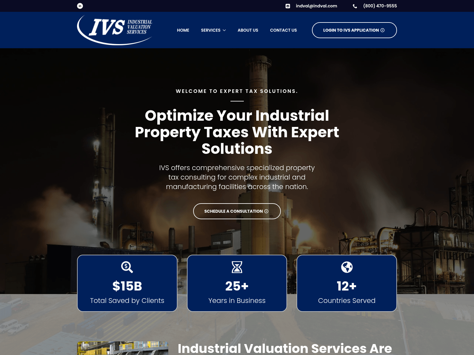 Screenshot of industrialvaluationservices.com