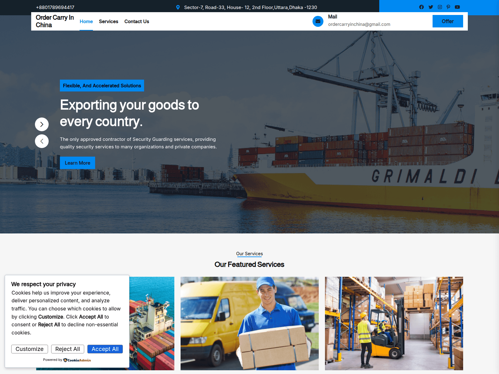 Screenshot of ordercarryinchina.com