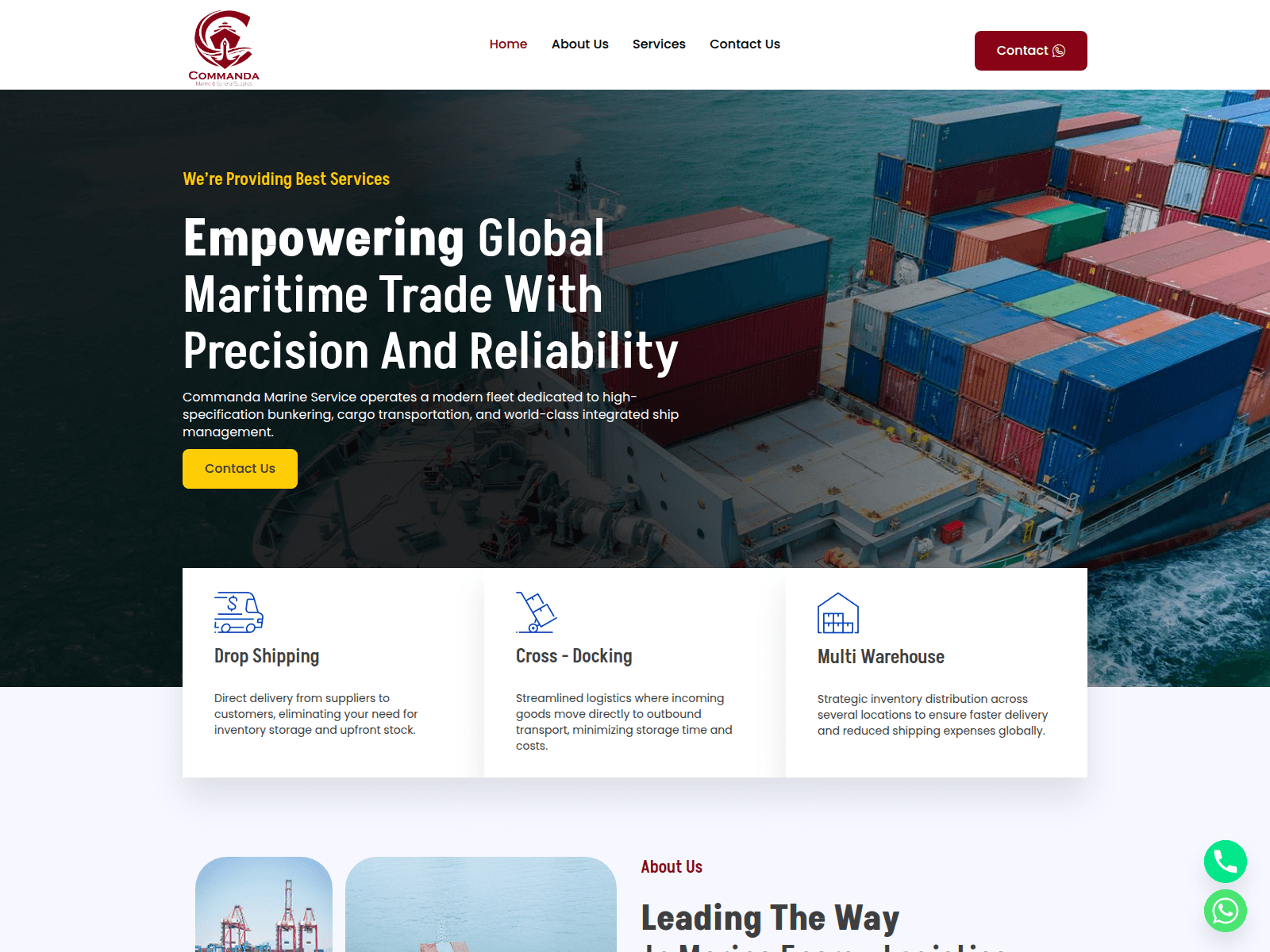 Screenshot of commandamarineservice.com