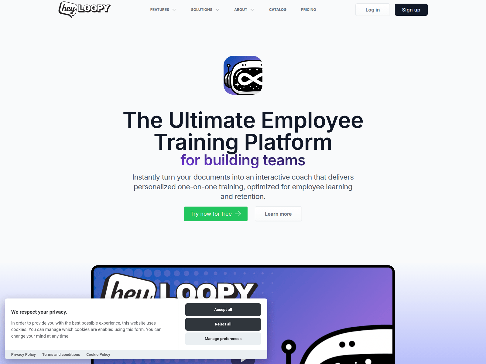 Screenshot of joinheyloopy.com