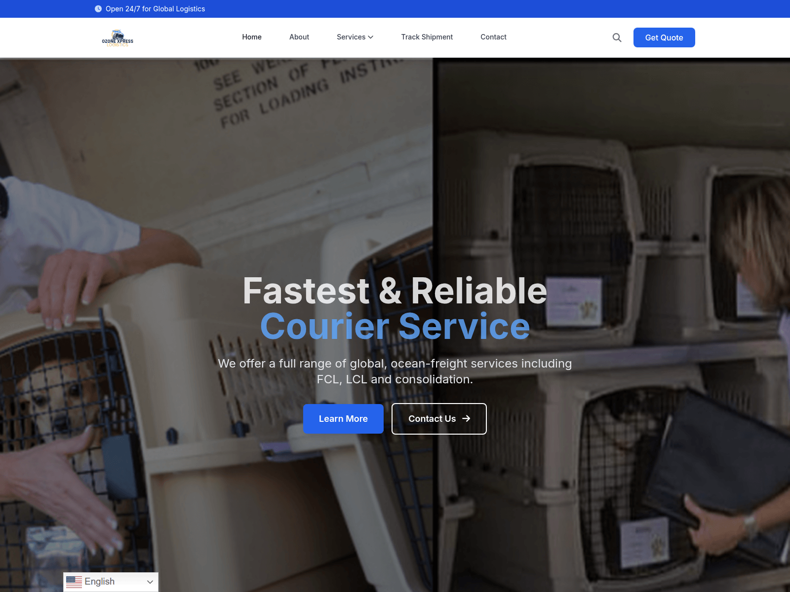 Screenshot of ozonexpresslogistics.com