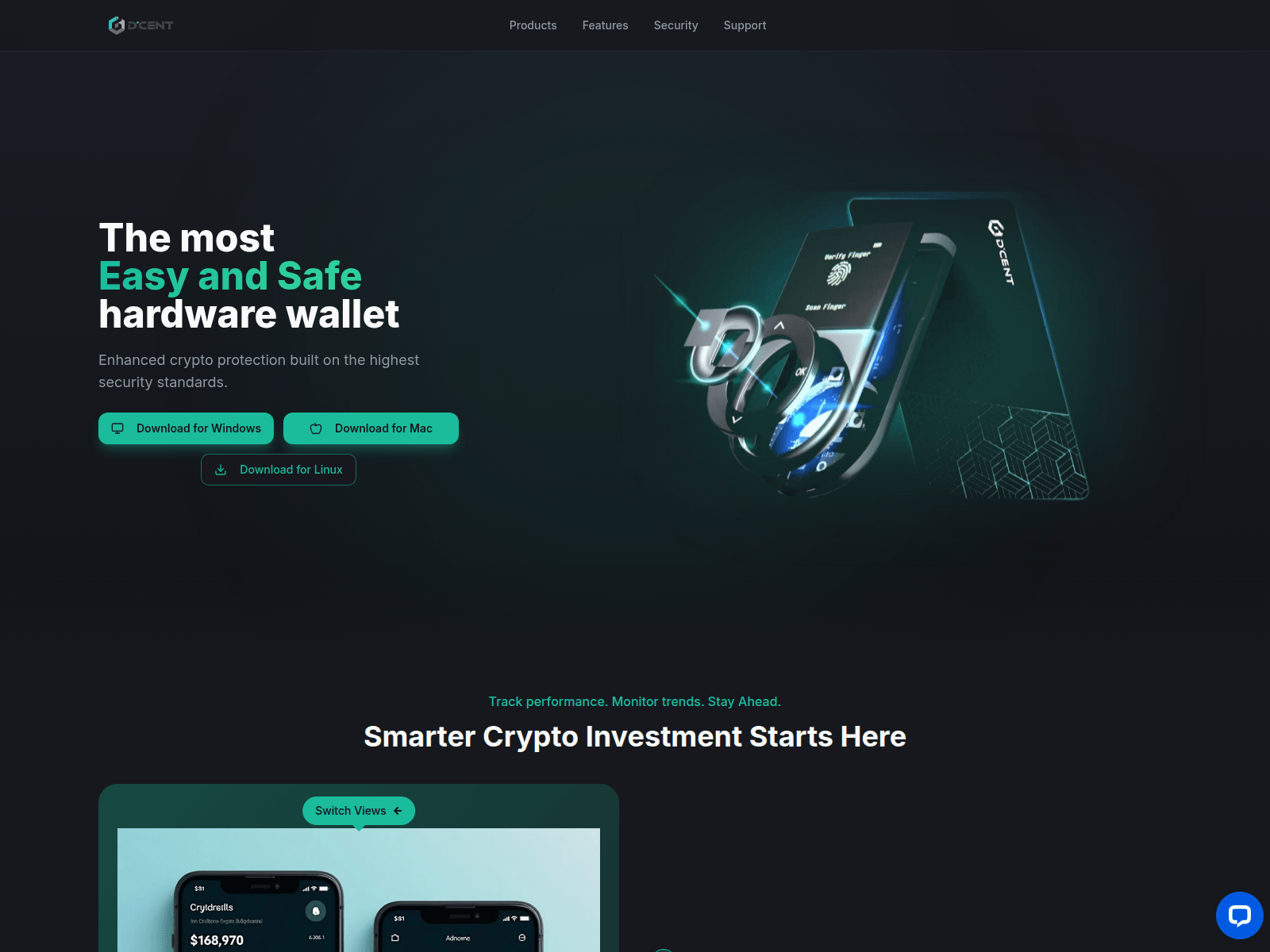 Screenshot of dcentwalletdesktops.com