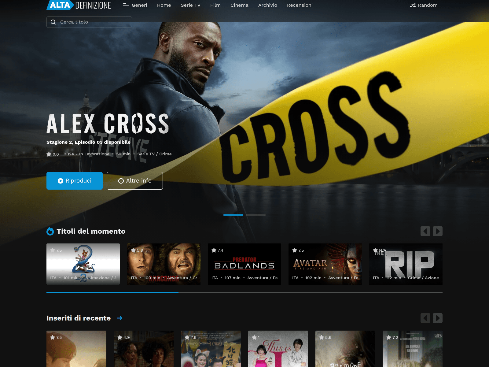 Screenshot of altadefinizionegratis.group