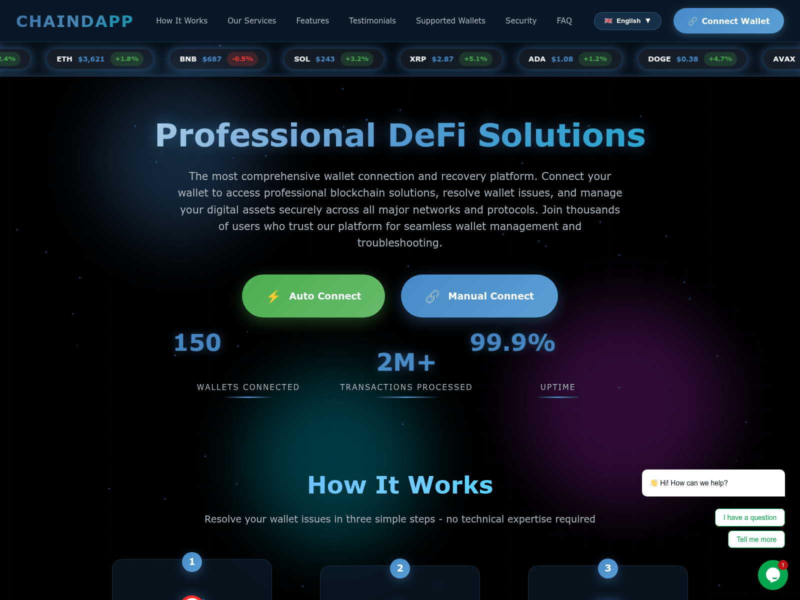 Screenshot of chaindapps.net