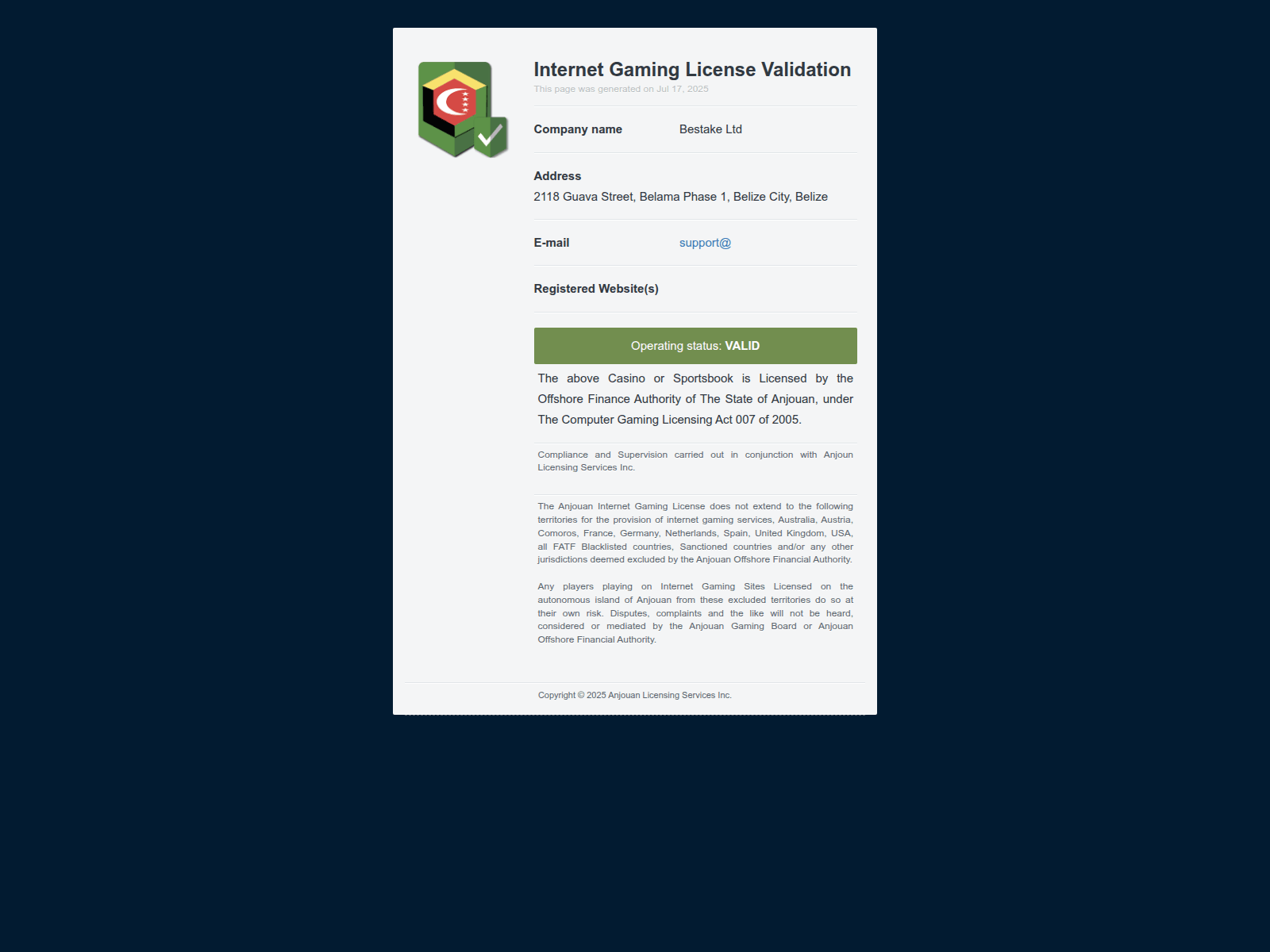 Screenshot of btlicensings.news