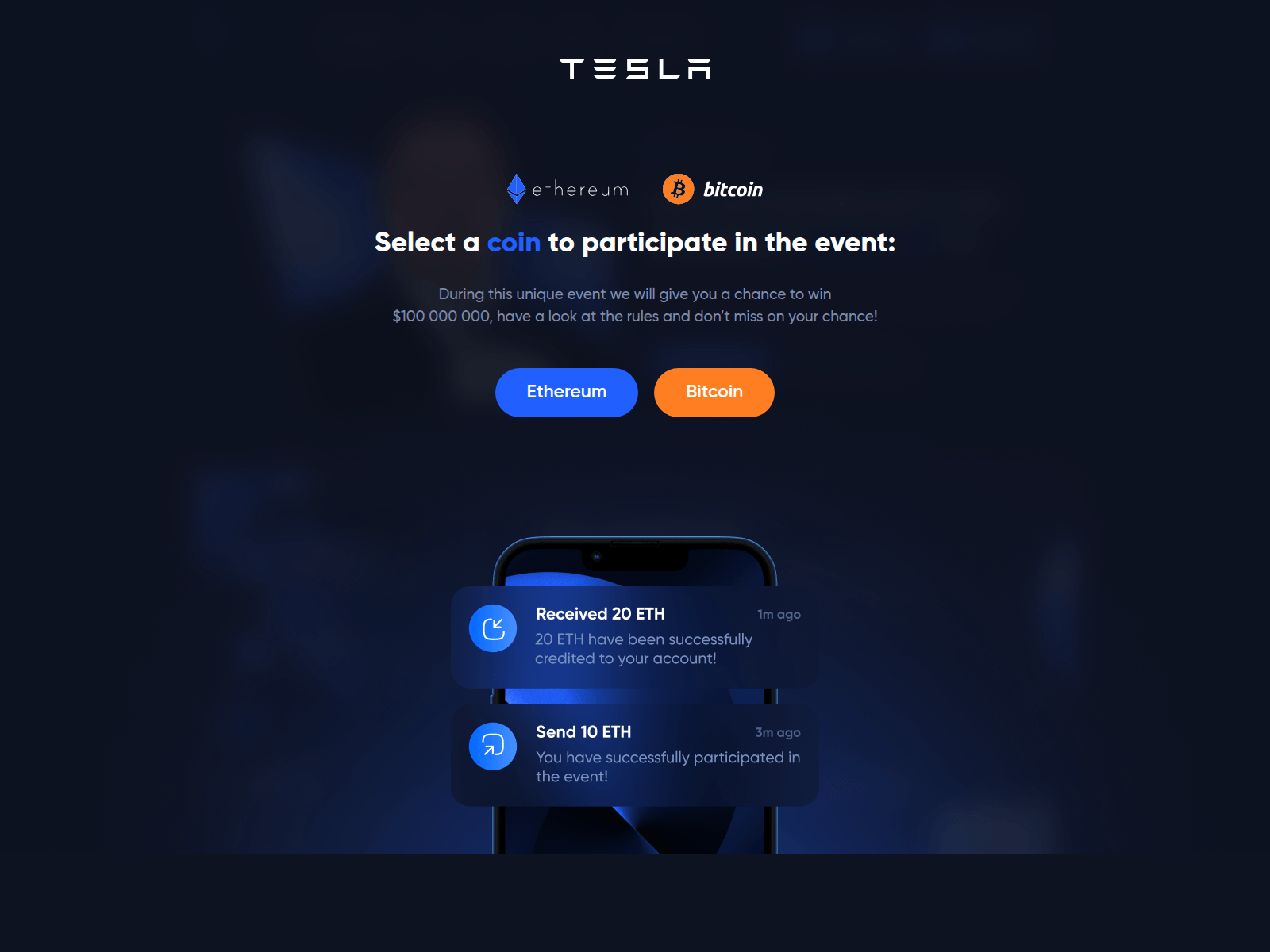 Screenshot of elonmuskgivesback.org