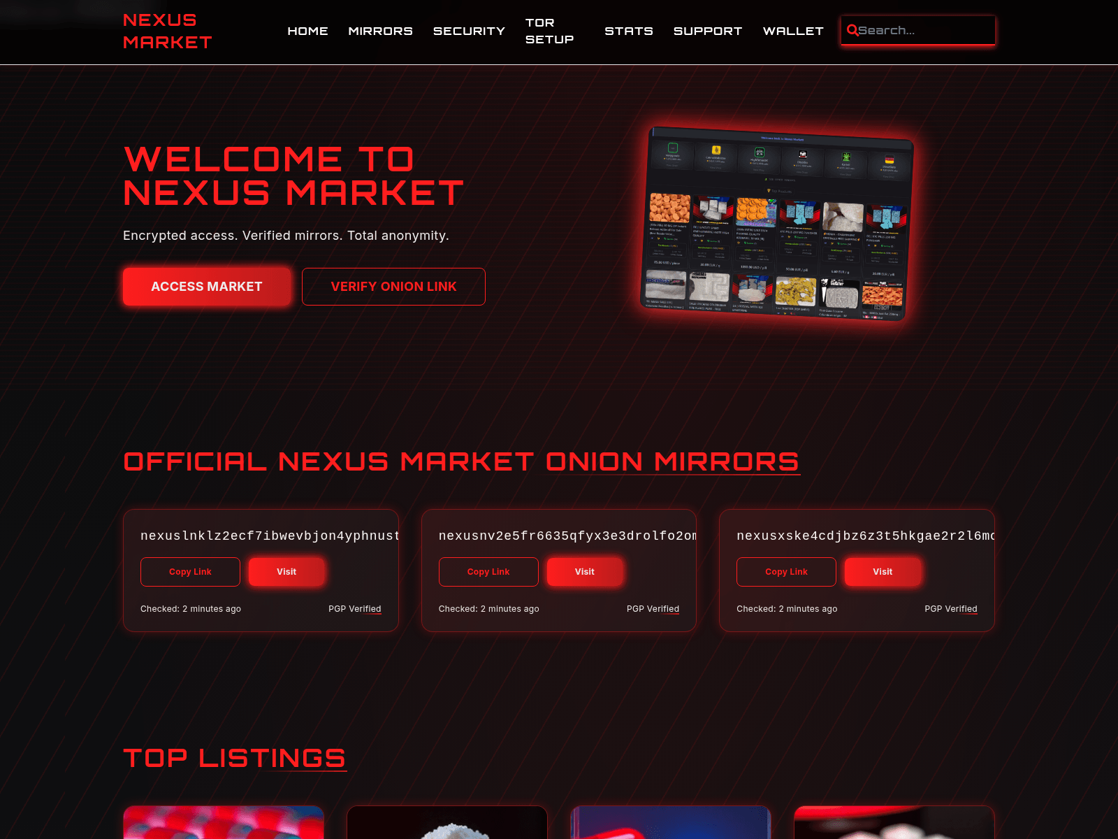 Screenshot of nexusmkt.xyz