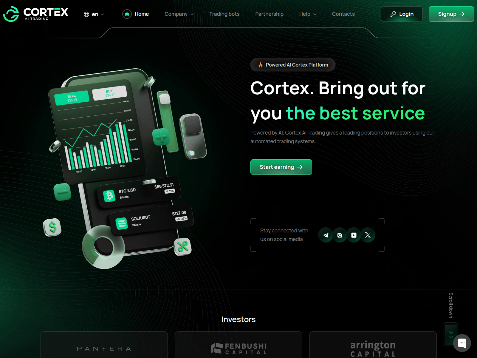Screenshot of cortextrade.ai