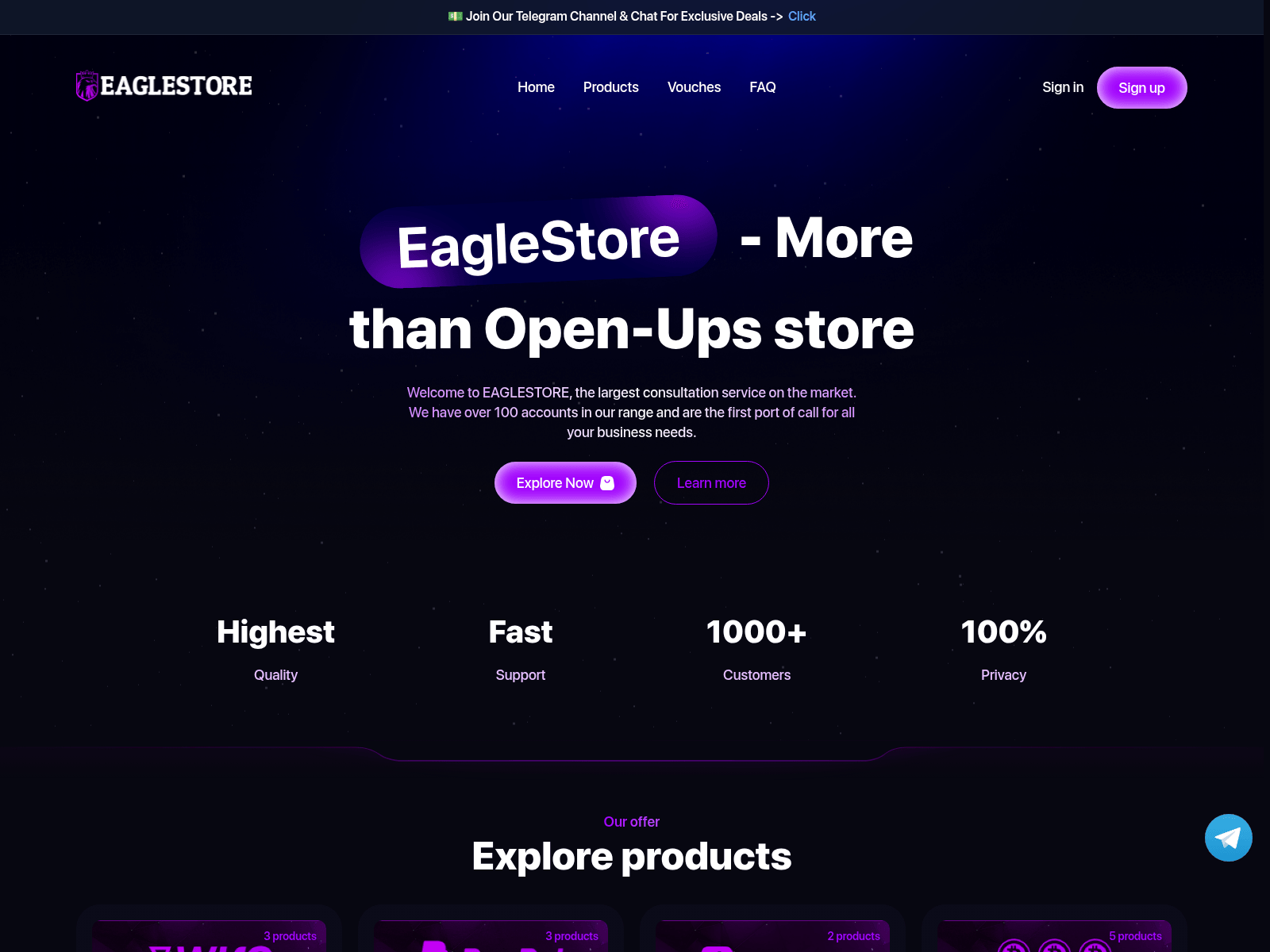 Screenshot of eaglestore.biz