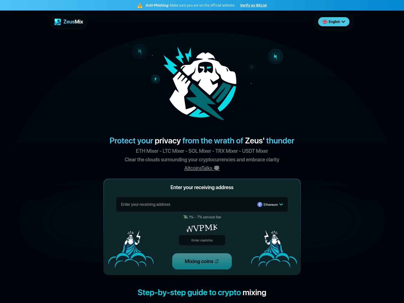 Screenshot of zeusmix.biz