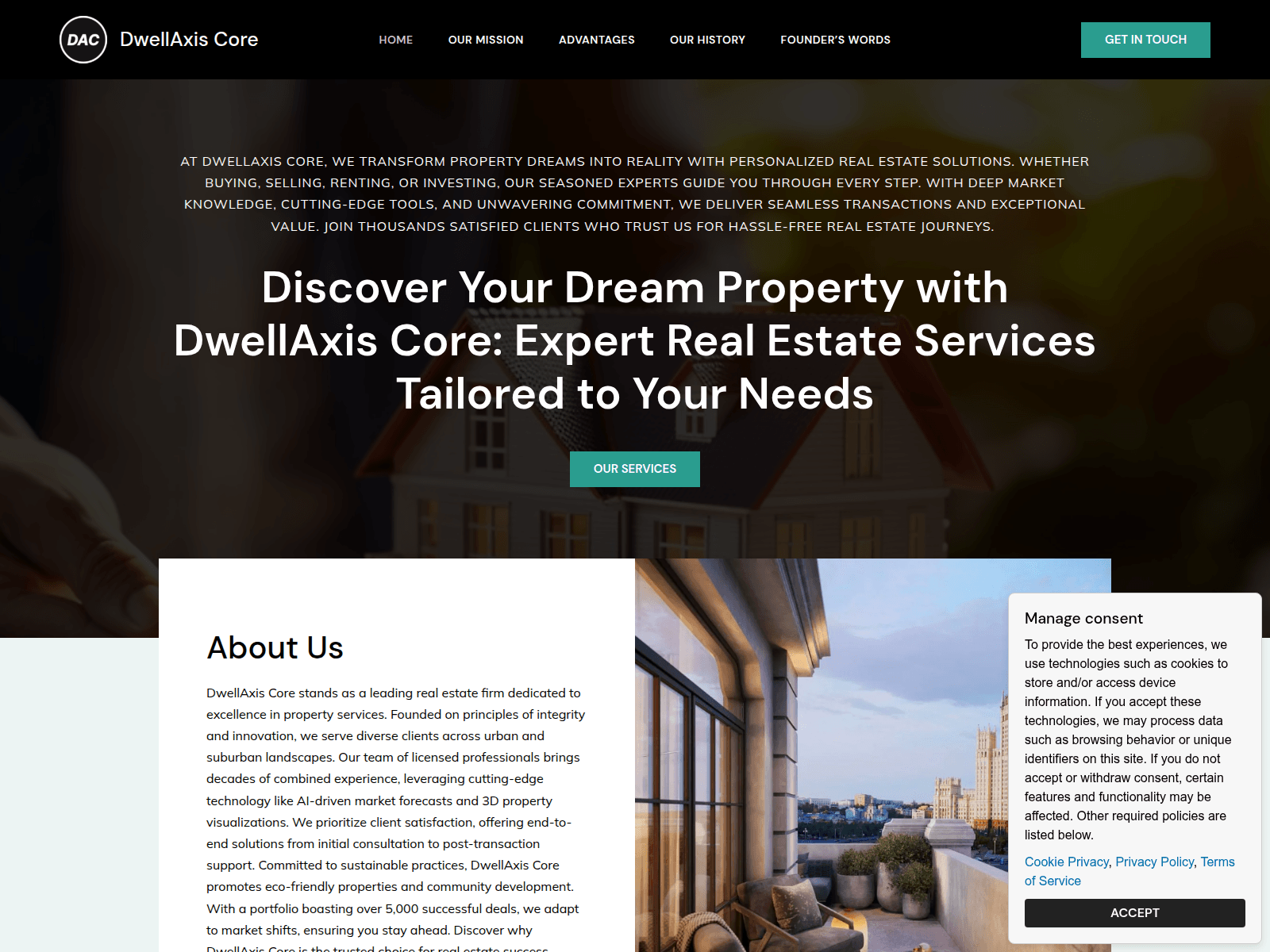 Screenshot of dwellaxiscore.com