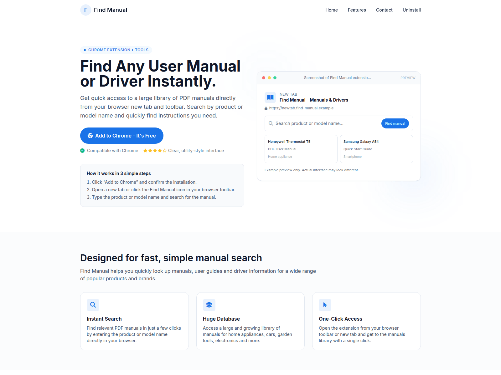 Screenshot of umanualdb.com
