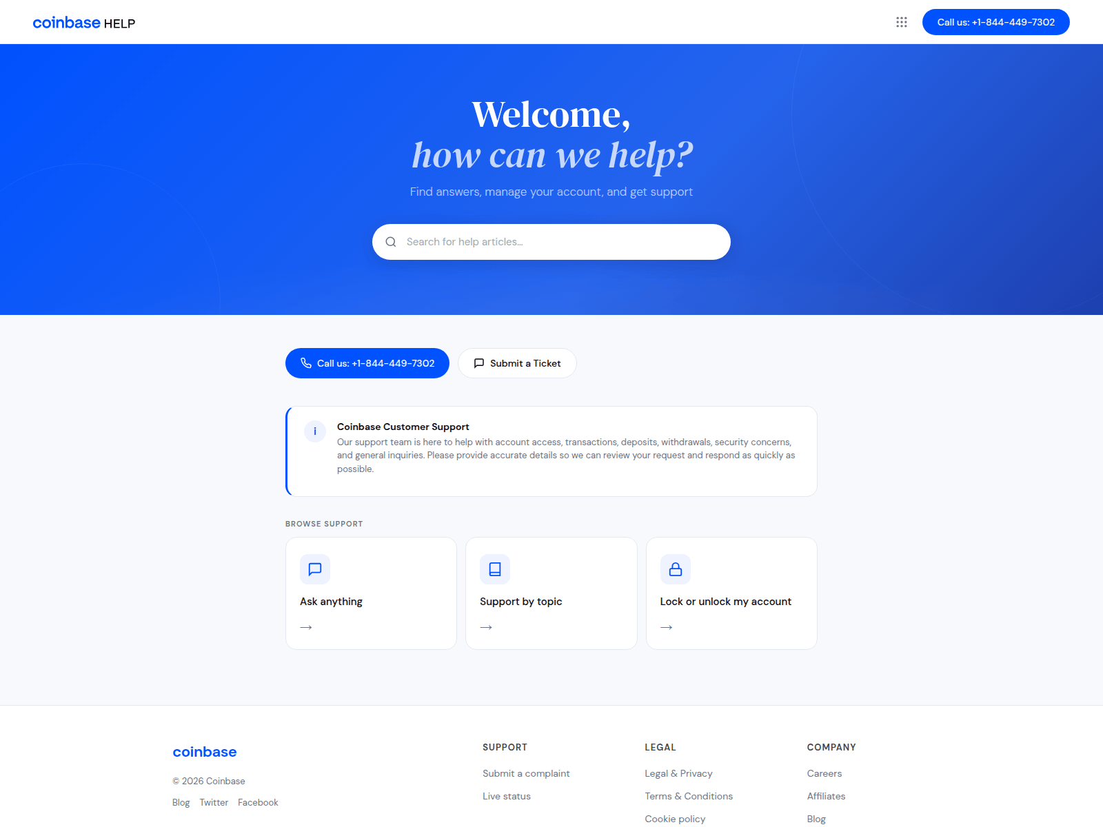 Screenshot of coinbasesupportsenter.pages.dev