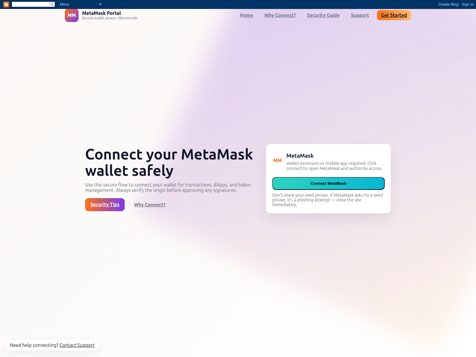 Screenshot of metamask-k.blogspot.de