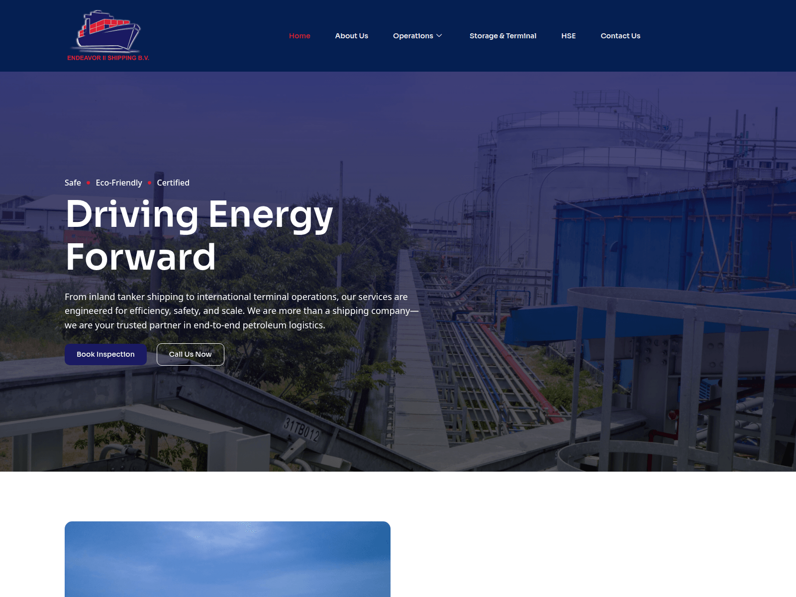 Screenshot of endeavoriishipping.com
