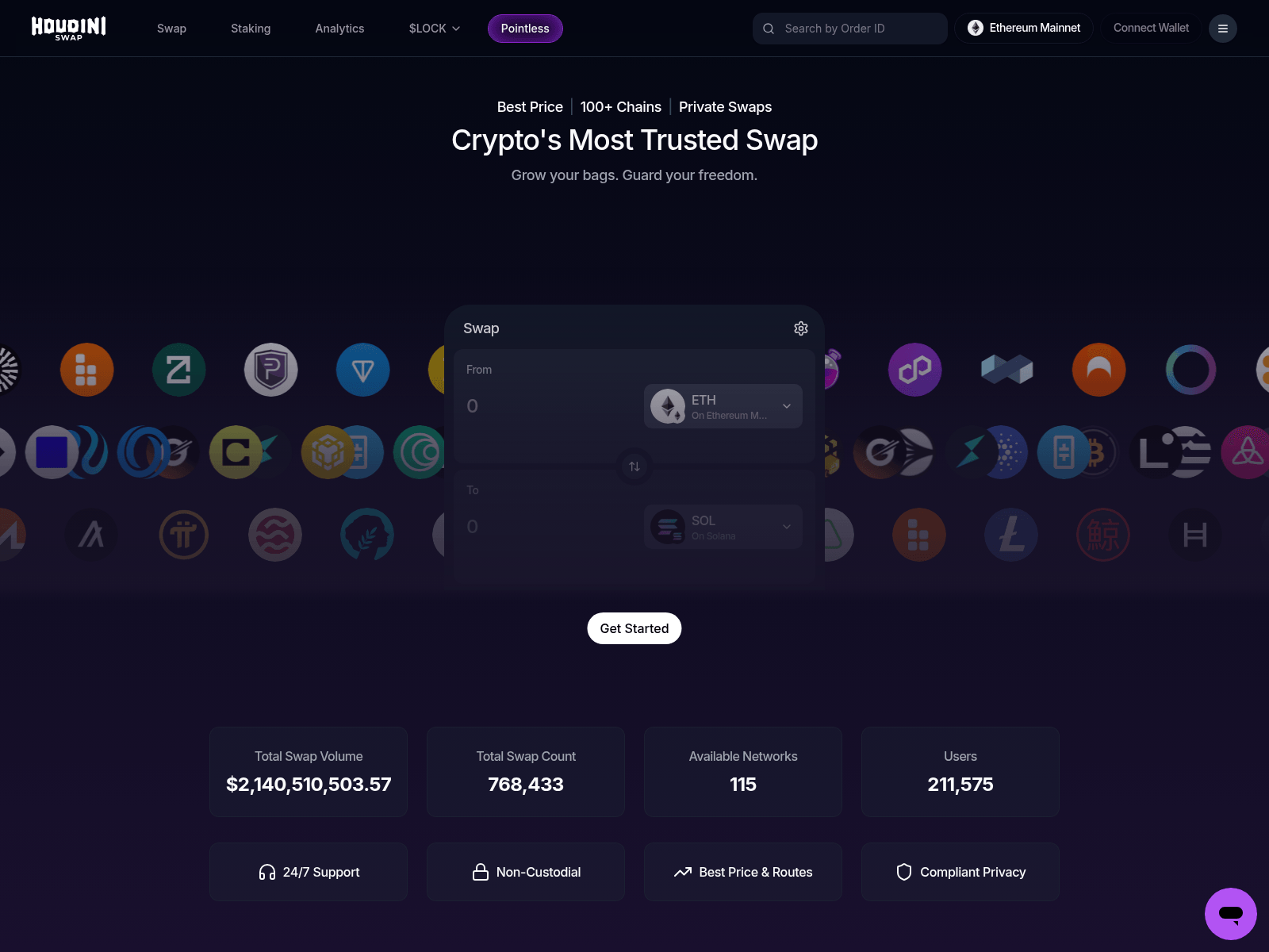 Screenshot of houdiinswap.com?intro=true