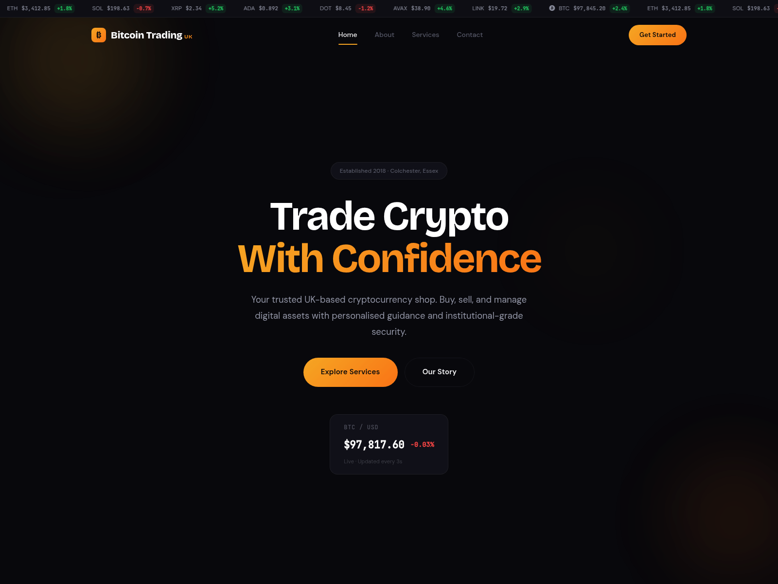 Screenshot of bitcointradinguk.com
